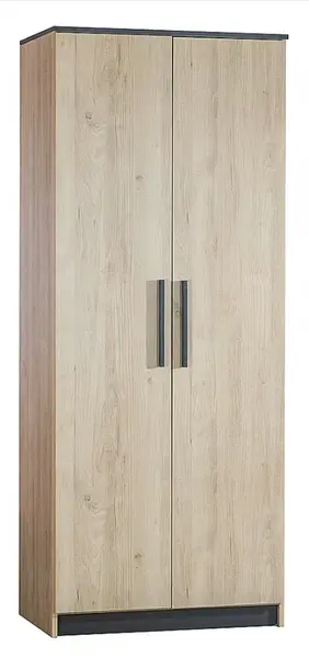 Dvoudveřová šatní skříň colin - dub kestína/šedá