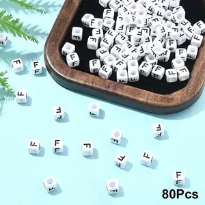 Acrylic Horizontal Hole Letter Beads