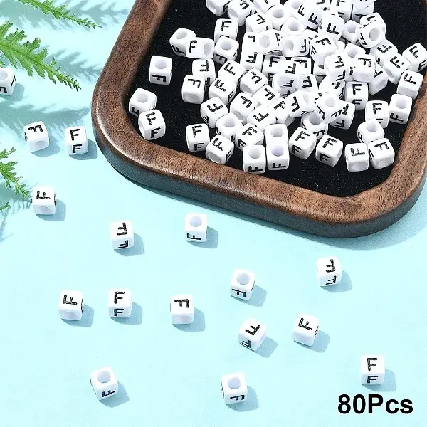 Acrylic Horizontal Hole Letter Beads