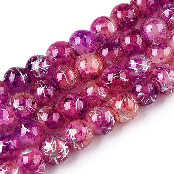 Drawbench Crackle Glass Beads Strands