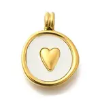 Ion Plating(IP) 304 Stainless Steel Pave Shell Pendants