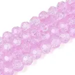 Transparent Crackle Glass Beads Strands
