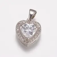 Brass Micro Pave Cubic Zirconia Charms