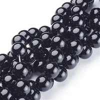 Natural Black Onyx Round Beads Strands