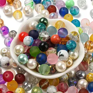 Opaque Spray Painted Glass Beads
