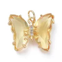 Brass Micro Pave Clear Cubic Zirconia Pendant