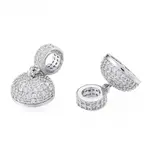 Brass Micro Pave Clear Cubic Zirconia Cord Ends