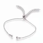 Adjustable Brass Micro Pave Cubic Zirconia Chain Bracelet Making