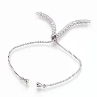 Adjustable Brass Micro Pave Cubic Zirconia Chain Bracelet Making