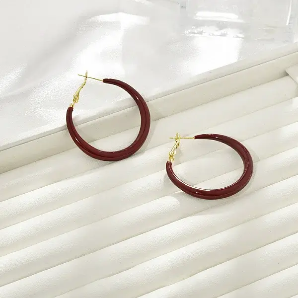 Brass Ring Hoop Earrings