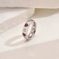 Brass Micro Pave Cubic Zirconia Rings for Women