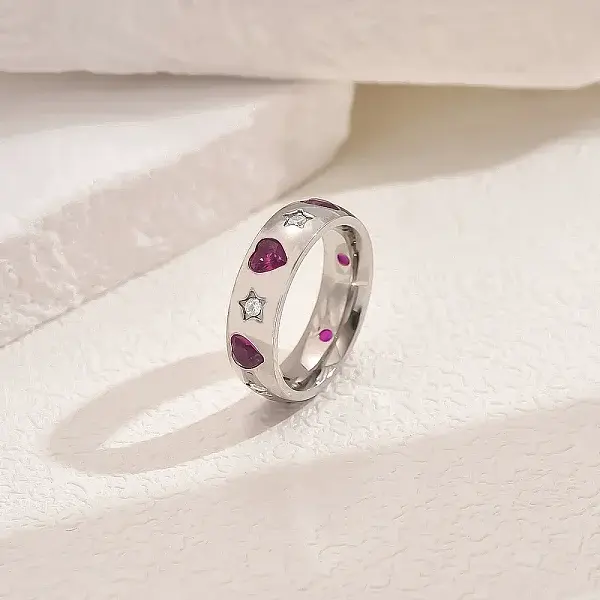 Brass Micro Pave Cubic Zirconia Rings for Women