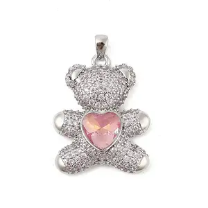 Brass Micro Pave Cubic Zirconia Pendants