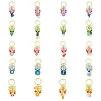 5 Sets 5 Style Alloy Enamel Pendant Keychain