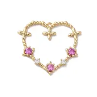 Heart Rack Plating Brass with Cubic Zirconia Pendants