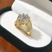 Brass Micro Pave Clear Cubic Zirconia Cuff Finger Rings for Women