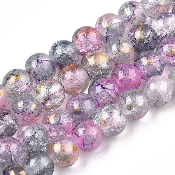 Baking Painted Crackle Glass Bead Strands