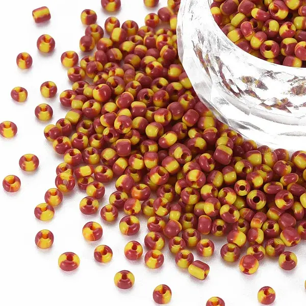 8/0 Two Tone Opaque Glass Seed Beads