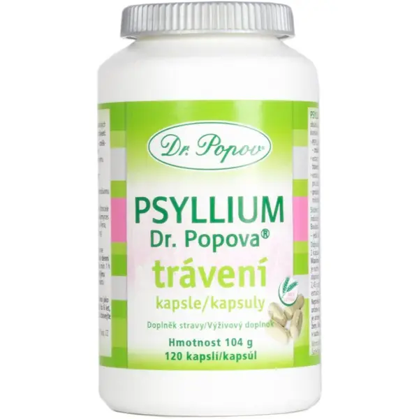 Dr. Popov Psyllium trávení kapsle pro podporu trávení 120 cps