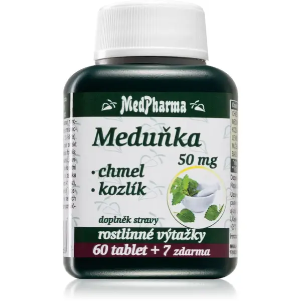 MedPharma Meduňka + chmel + kozlík tablety na normálnu funkciu srdca a ciev 67 tbl