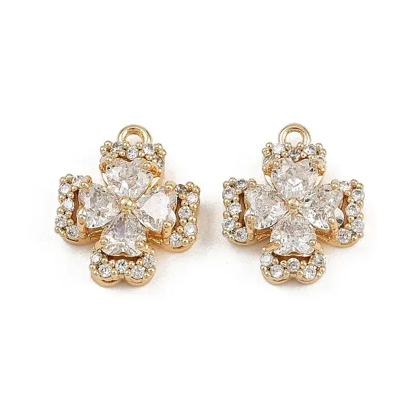 Brass Micro Pave Cubic Zirconia Pendants