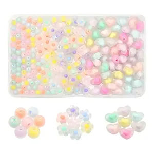 240Pcs 3 Style Transparent Acrylic Beads