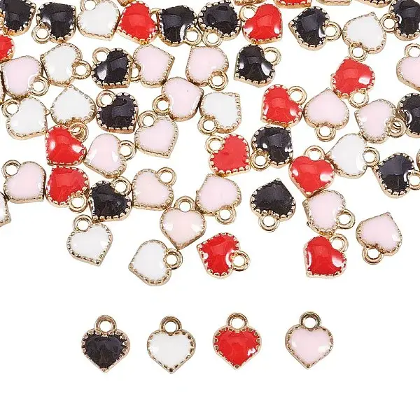 Heart Alloy Enamel Charms
