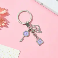Alloy Enamel & Rhinestone Keychain