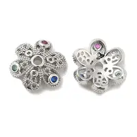 Brass Micro Pave Colorful Cubic Zirconia Bead Caps