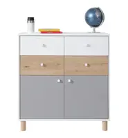 Komoda rasmus - biela/sivá/dub artisan