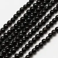 Natural Black Onyx Round Bead Strands