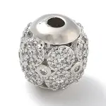 Rack Plating Brass Micro Pave Cubic Zirconia Beads