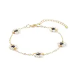 Shell Pearl & Acrylic Beads Flower Link Bracelets