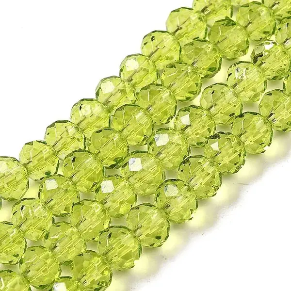Transparent Baking Paint Glass Beads Strands