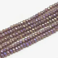 Electroplate Opaque Solid Color Glass Beads Strands