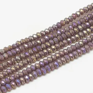 Electroplate Opaque Solid Color Glass Beads Strands