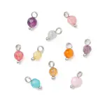 Natural Agate(Dyed & Heated) Faceted Round Charms