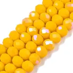 Electroplate Opaque Solid Color Glass Beads Strands