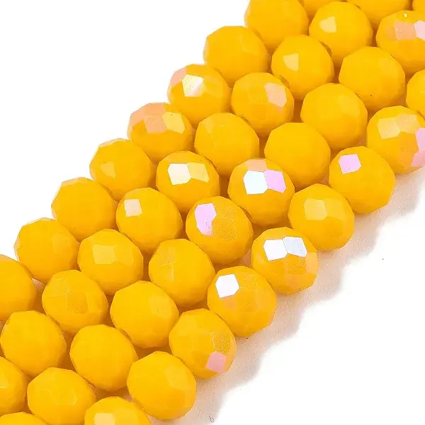 Electroplate Opaque Solid Color Glass Beads Strands