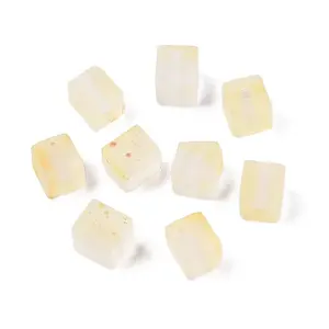 Frosted Glass Beads with Golden Glitter Powder