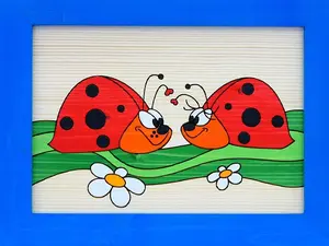 Obr 062 obrázek berušky modrý - l - 340x505mm