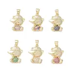 Brass Micro Pave Cubic Zirconia Pendants