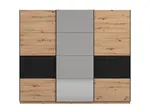 Posuvná skříň 270 se zrcadlem nathan - dub artisan/černá