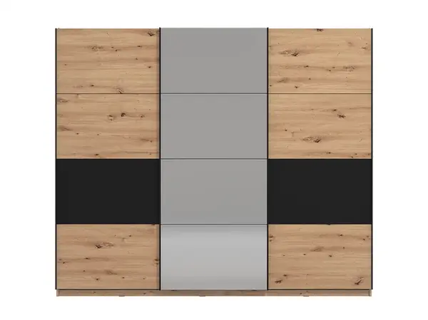 Posuvná skříň 270 se zrcadlem nathan - dub artisan/černá