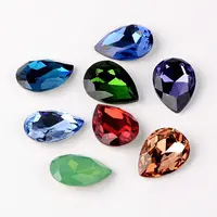 Faceted Teardrop K9 Glass Rhinestone Cabochons