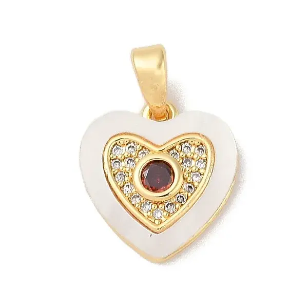 Brass Micro Pave Cubic Zirconia Pendants