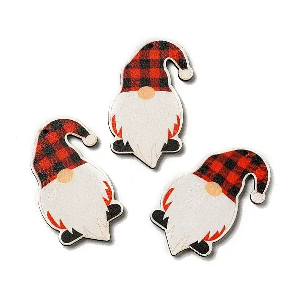 Christmas Single Face Printed Wood Big Pendants