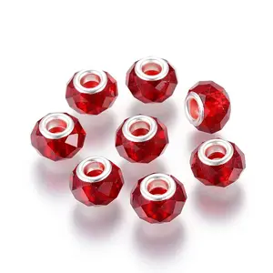 100Pcs Transparent Handmade Glass European Beads