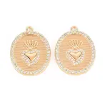Brass Micro Pave Clear Cubic Zirconia Pendants