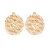 Brass Micro Pave Clear Cubic Zirconia Pendants